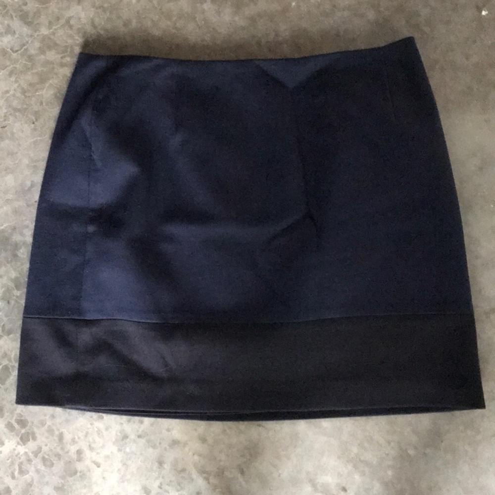 Navy and Black Color Block Tahari Skirt